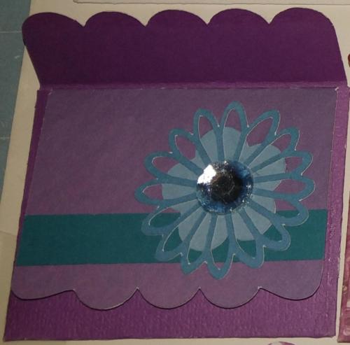 Mini Cards--Flower, Purple and Blue, Gem