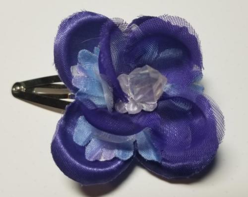 Flower Barrette Blues and purples