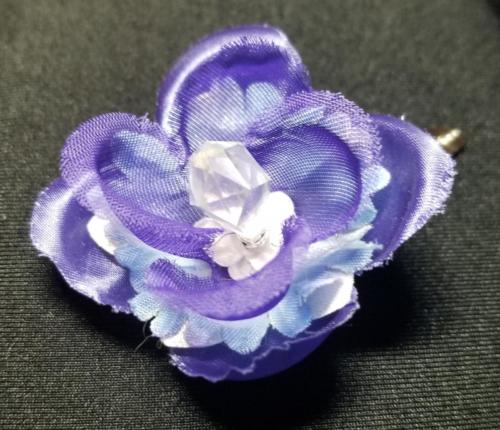 Flower Barrettes Blues and Purples with gem